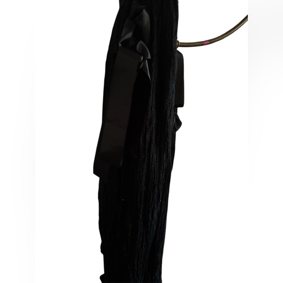 Nuit Black Mesh Maxi Skirt w/Pockets and Ribbon Size S/M - Picture 11 of 12